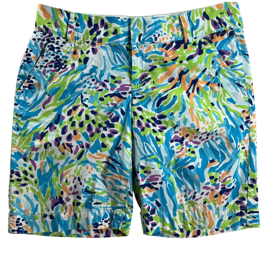 Lilly Pulitzer Callahan Shorts Sea Soiree Print Women's Size 4 Cotton Stretch